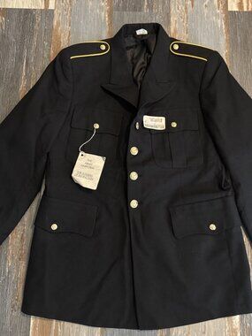 Vintage US Army Blue Dress Coat 450 Poly/Wool Uniform Mens 40R Classic NEW